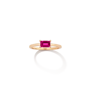 Birthstone Baguette Ring - Ruby