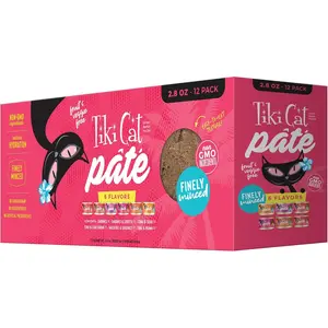 Wet Cat Food Grill Pate Variety Pack 2.8 oz Cans 12 Count