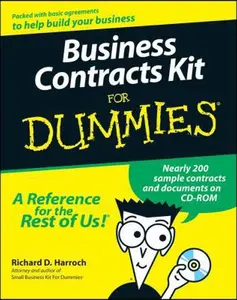 USED-Business Contracts Kit for Dummies by Richard D. Harroch (Paperback)