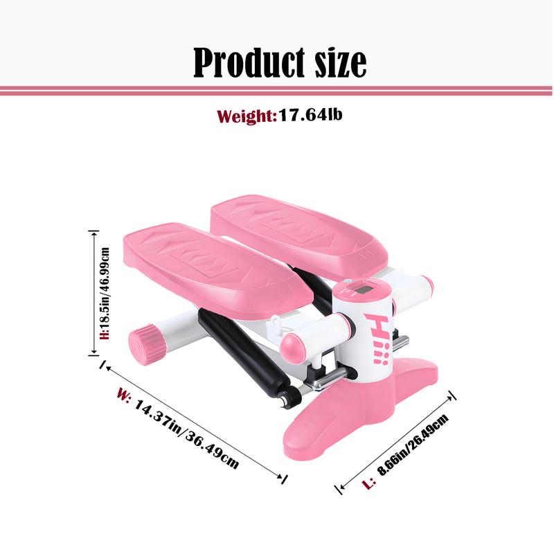 Steppers for Exercise, Stair Stepper with Resistance Bands, Mini Stepper with 330LBS Loading Capacity, Hydraulic Fitness Stepper with LCD Monitor