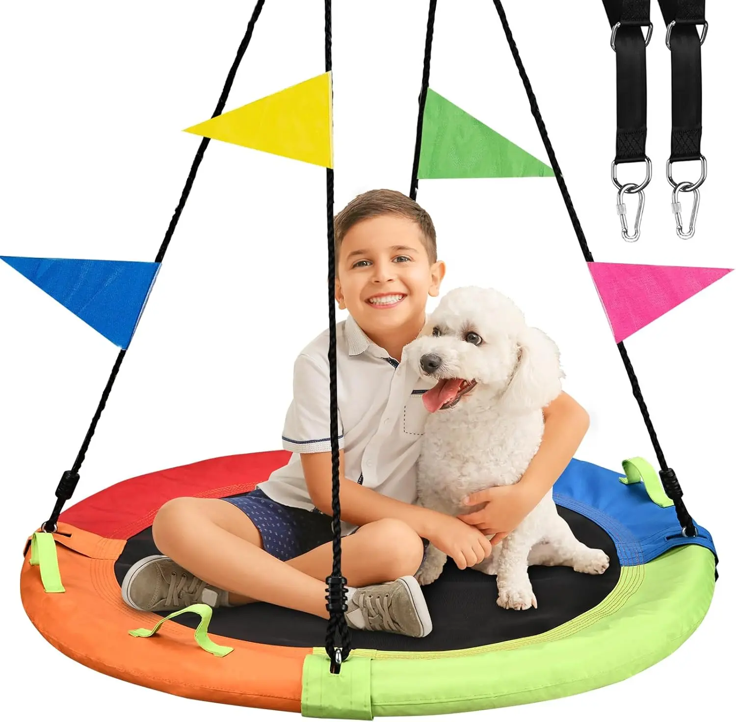 Tree Swing, Saucer Swing, 40 inch Swing for Backyard Outdoor, Multicolor