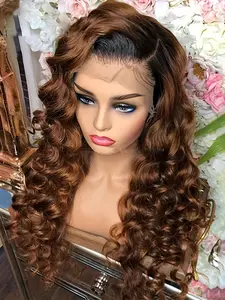 Fashion Ultra-Soft Gradient Highlight Lace Front Wig, 26 Inch 180% Density Curly Wave, Pre-Braided Natural Twist for Women