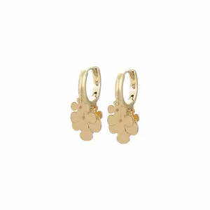Multy Flower Huggie earrings gold plated 14 k TT11
