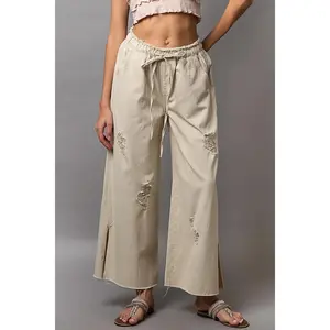 Luxe Distressed Flow Pants by POL