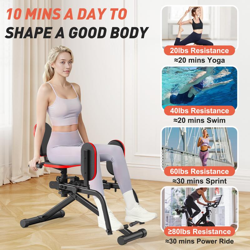 HXD-ERGO Hip Adduction/Abduction Machine for Home Gym Adjustable Glute Trainer Suitable for Men and Women Thigh Workout Equipment for Strength Training