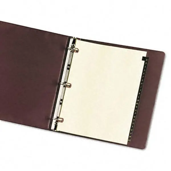 Avery 25180 Copper Reinforced Leather Tab Dividers, A-Z Letter, Black, 25-tab Set with Copper Holes for 3-Ring Binders, 25 per Set, Three-Ring Binder