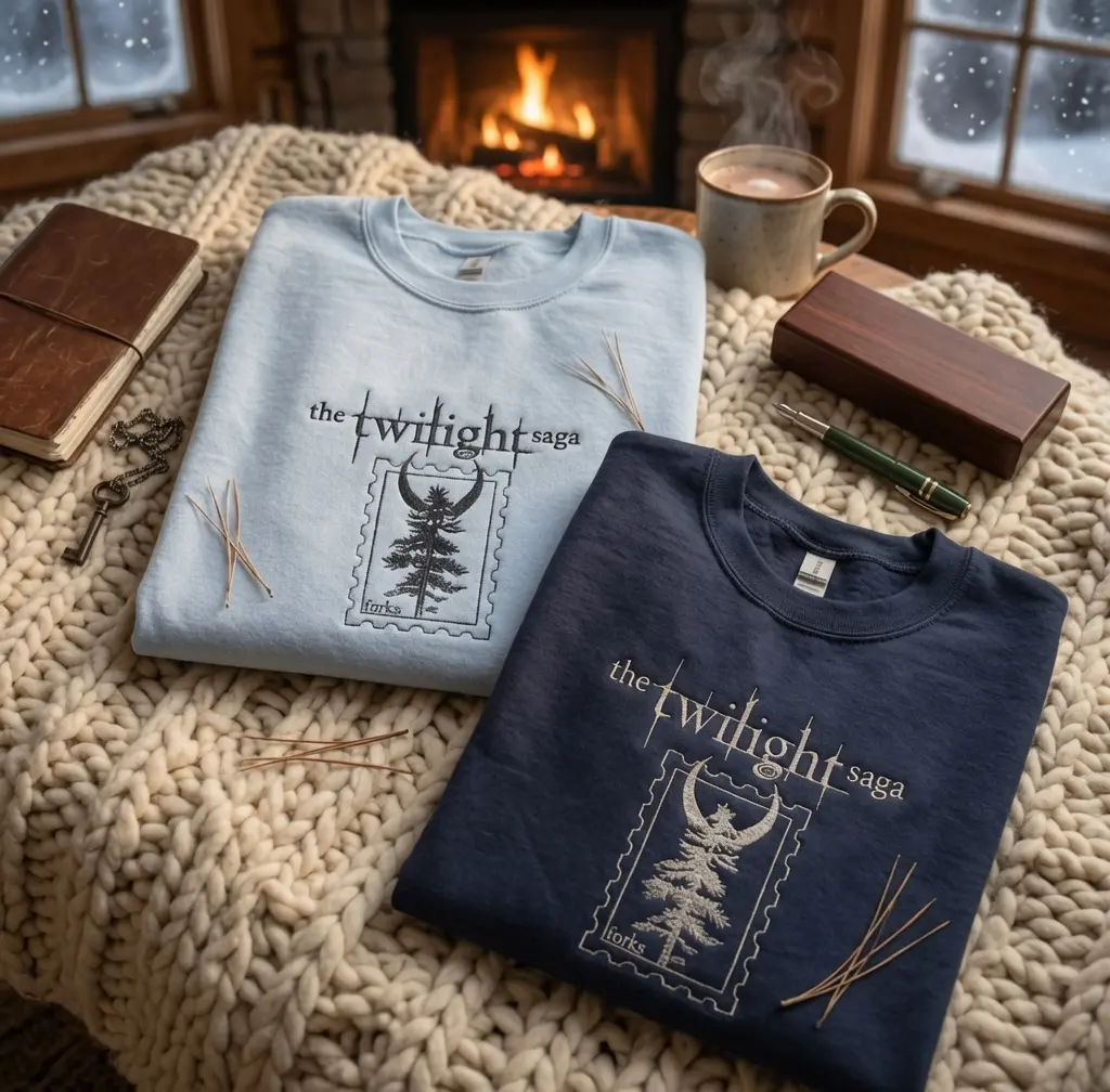 Embroidered Twilight Sweatshirt, Twilight Movie Fan Gift, Vintage Twilight Crewneck, Bella Edward Inspired Sweatshirt, Book Lover Sweatshirt