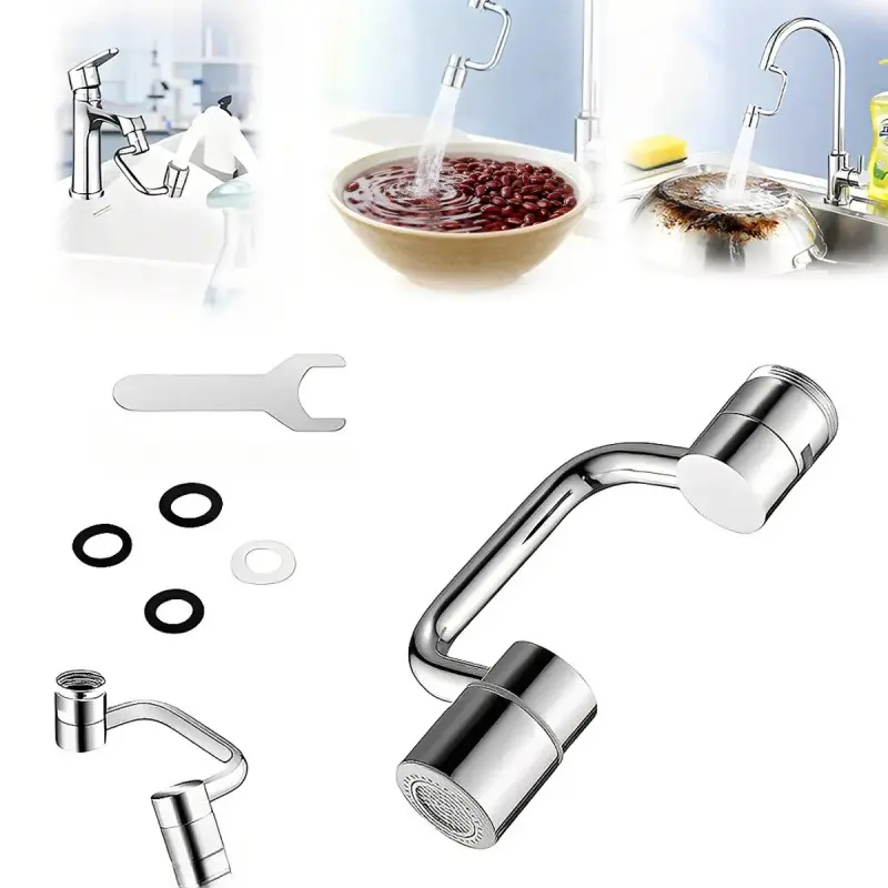 2PACK Rotatable Faucet Extender Kit - Splashproof Dual-Mode Spray Head Accessory for Kitchen/Bathroom, Water-Saving Aerator Extension, 95% Faucet Compatible, All-Angle Swivel Control for Effortless Use