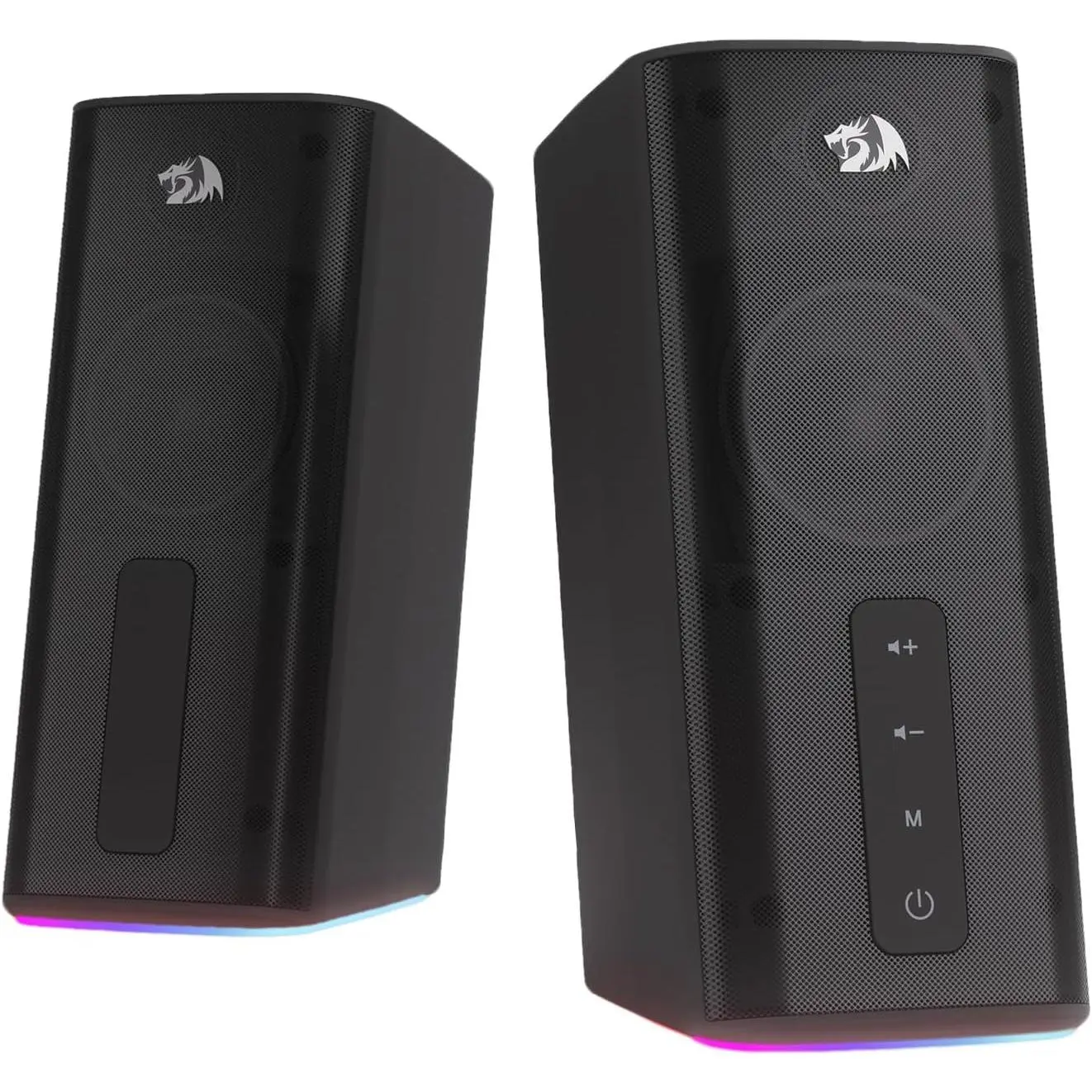 Redragon GS814 Stereo Desktop Bluetooth Speakers - 20W Audio Sound System, 4 Real Units, BT 5.0/Auxiliary Input, Enhanced Bass, Touch-Control, Dynamic RGB Lighting,father'sdaygifts