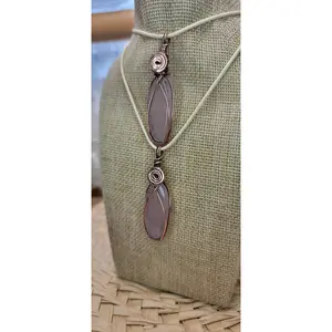 Rose Quartz Wrapped in Copper