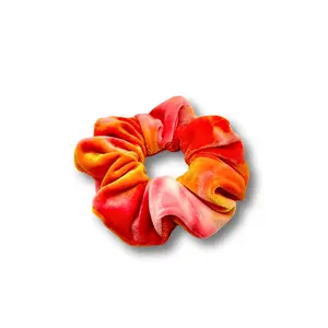 Mini Sunset Tie Dye Velvet Summer Scrunchie