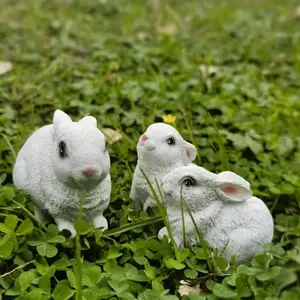 Easter Decor Set (set of 3 Small Rabbits), Garden Yard Outdoor Sample Flower Pot Decoration, Easter Decoration Accessories