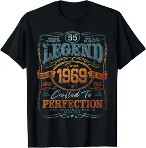 Vintage 1969 Limited Edition 100% Cotton T-shirt 55 Years Old 55th Birthday Tee