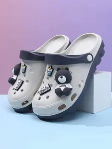 Women's Cute Cartoon Bear Design Slides, Casual Comfortable Home Slippers, Non-slip Thick Sole Slippers for Indoor & Outdoor Wear, Girl
