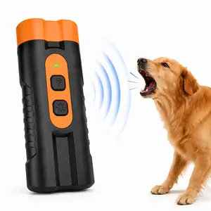 Dog Barking Deterrent Rechargeable, Anti-Barking Tool for Dogs, Ultrasonic Dual Emitter 50ft Security Correction Tool Control Dog Barking 25KHz, Trainer Barking Silencer Indoor and Outdoor with Flashlight