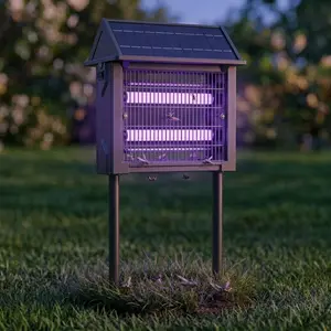 TAZTIR Bug Zapper Outdoor Solar Powered,Mosquito Zapper Indoor with 4800V High Powered, Electric Fly Zapper with GroundingBracket, Waterproof Mosquito Killer, Fly Zapper, MosquitoKiller, Electric Trap Ideal for Patio,Backyard