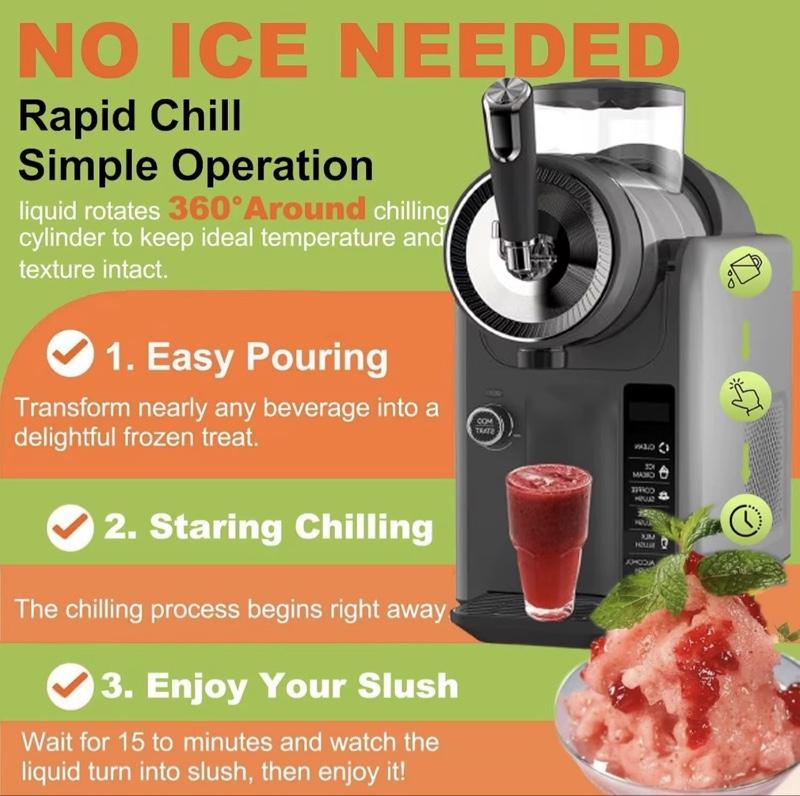 150W Slushie Machine,Commercial Froze Drink Machine,with Self-Cleaning Function,5 Preset Programs Led Display and 5 Modes for Froze Margaritas, Slushies