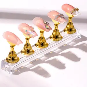 Professional Nail Art Practice Stand with Base, 5 Counts/set Magnetic Nail Art Practice Holder, Manicure Tool for Home & Salon Use, Nail Art Accessories