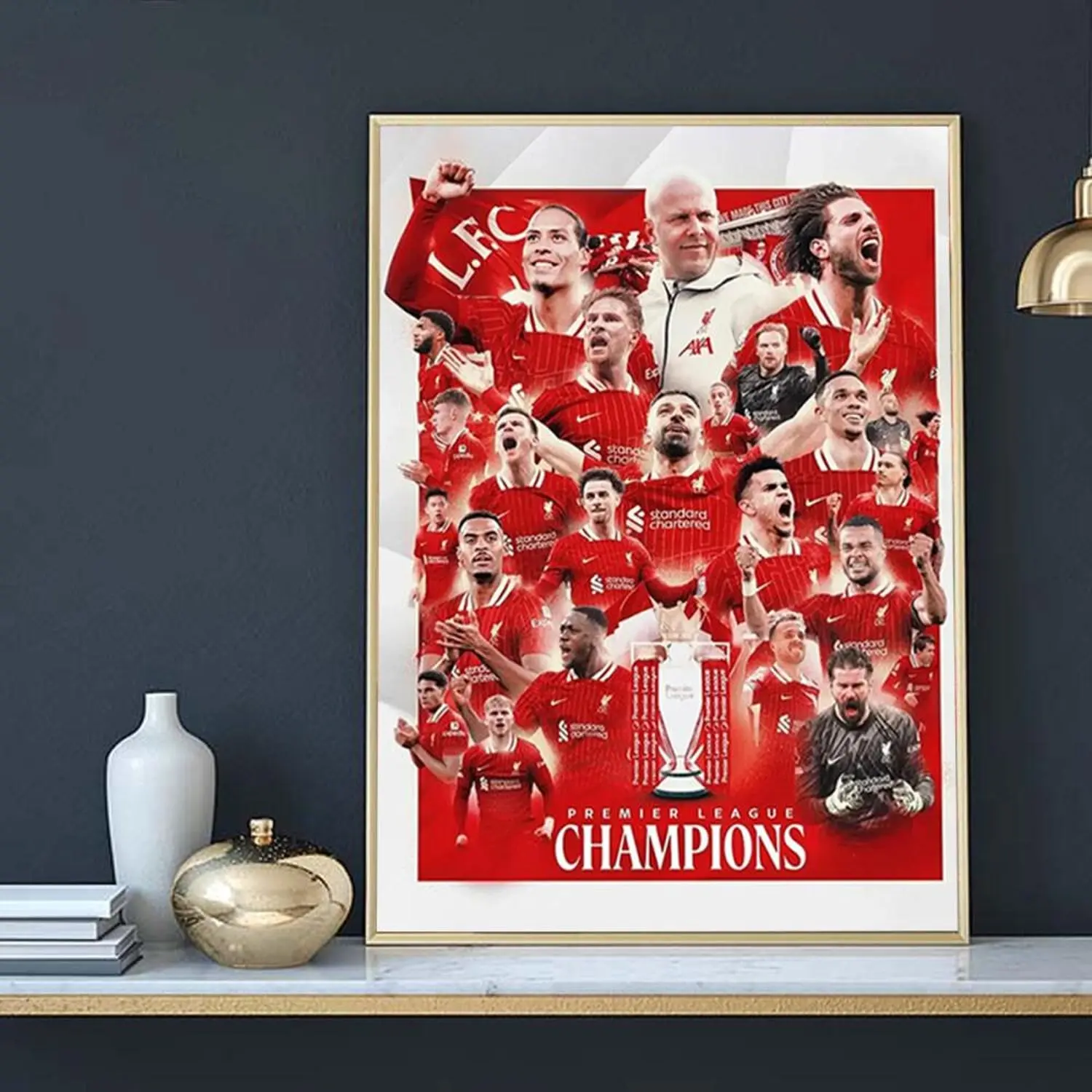 LFC 20th Premier League Celebration poster, #Liverpoo11 FC 2025 Champions Poster, Soccer Wall Art, LVP Football Club Gift