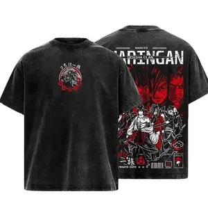 Uchiha Clan - Madara - Sasuke - Shisui - Obit0 Vintage T-Shirt, Sharingan Anim3 Graphic Tee, Heavy Cotton Oversized Streetwear, Dark Ninja Manga Shirt Gift for Naruto Fans F H