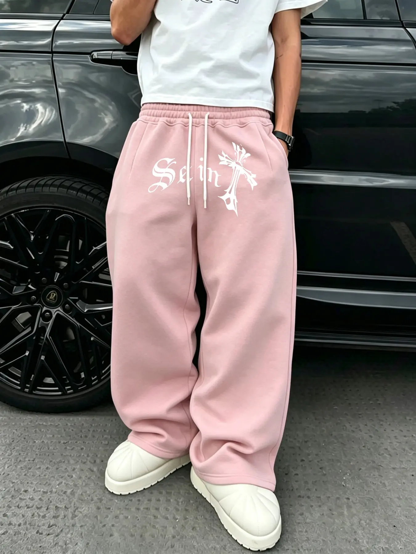 Men's Fashion High Street Trendy Athleisure Style Straight Leg Loose Drape Casual Lounge Sweatpants, Athleisure Style Bottoms, Comfortable Breathable Fabric, Perfect for Daily Wear, Casual Comfy Sweatpants