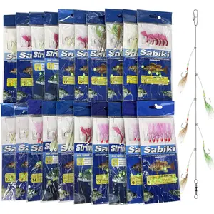 20-Pack Luminous Bait Rigs with Sharp Hooks, Soft Shrimp Lure for Surf & Saltwater Fishing