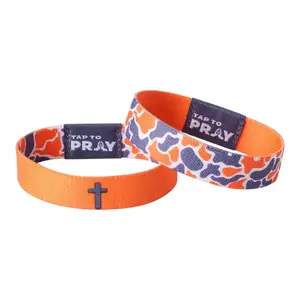 Tap To Pray® Wristband – Team Camo - Orange & Grey