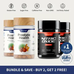 2x Ultimate Men's Health Bundle - Snap Supplements - Prostate Health + Nitric Oxide Booster - Natural Supplement Capsules - Support Blood Circulation & Prostate Health