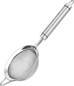 304 Stainless Steel Fine Mesh Strainers for Kitchen, Colander-Skimmer with Handle, Sieve Sifters for Food, Tea, Rice, Oil, Noodles, Fruits, Vegetable