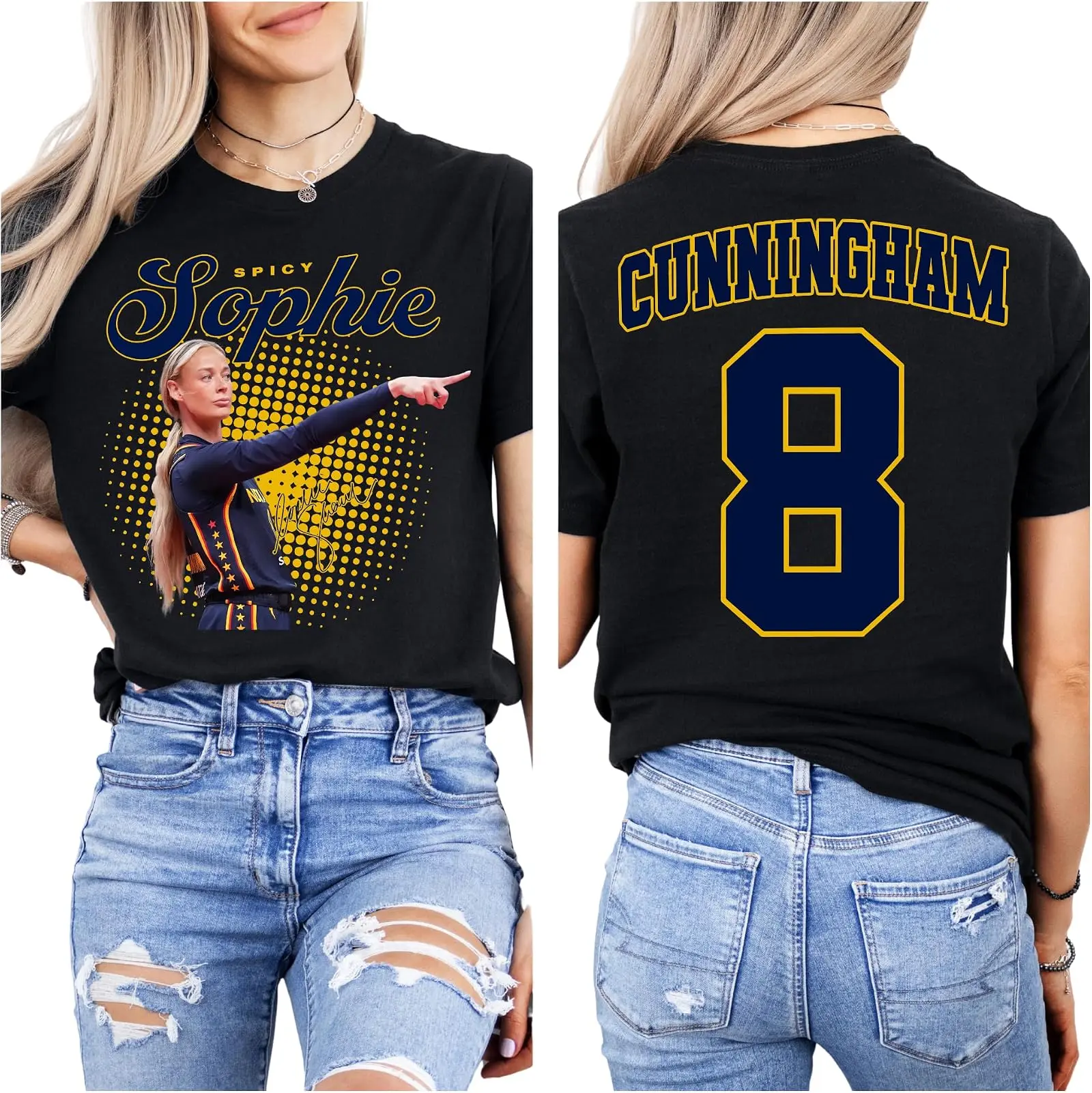 Sophie Y2k Graphic Tee, 2s Sophie Pointing Point God Youth Shirt, Cunningham Women Basketball 2-Sided Unisex T-Shirt, Perfect Gift For Men, Women, And Kids