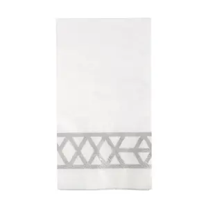 Bulk  50 Pc. Premium White Paper Napkin with Silver Design