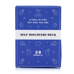 Self-Discovery Cards, 50 Engaging Prompts for Personal Growth & Goal Setting, Inspirational Affirmations for Daily Reflection, Box