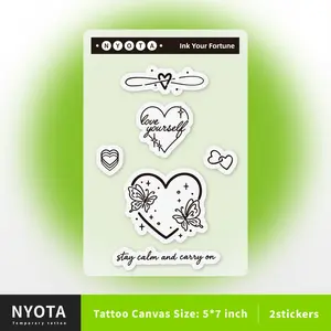 NYOTA Waterless Instant Tattoo Sticker - Butterfly's Attraction 5x7 Inch Temporary Tattoos - 12 Stickers Included