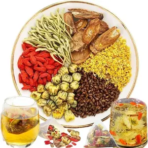 Liver Detox Dried Herbal Tea Beverage, 30 Bags (150g) Natural Mix with Chrysanthemum, Cassia Seeds, Honeysuckle, Chinese Wolfberry, Sweet-Scented Osmanthus, Burdock Root, Sweet Aroma,summervibes Tea Bag Upgrade