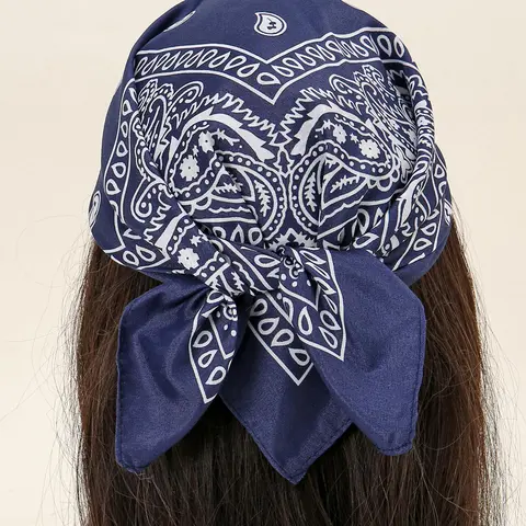Fashion Paisley Print Square Hijab Headscarf, Casual Versatile Bandana, Boho Style Scarf for Women & Men, Fashion Accessories for Daily Wear, Square Head Scarves
