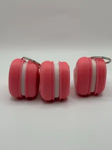 Heart Macaron Fidget Clicker Keychain: Kawaii Stress Relief Toy