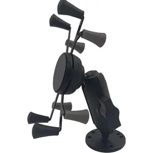 Phone Mount with Drill-Down Round Base with Medium B Size 1" Ball Double Socket Arm, Phone Holder Compatible with  Phones    and  Phone Mount