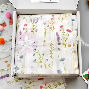 80pcs Lavender Print Tissue Paper - Semi-Transparent, Perfect for Christmas, Birthdays, Weddings, Valentine's Day & More - Ideal for Gift Wrapping Supplies, Bouquets & Decorations, 50*35centimeters