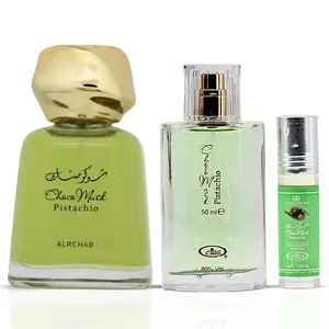 Choco Musk Pistachio Eau de Parfum 100ml, 50ml & Perfume Oil CPO 6ml by Al Rehab (Bundle)