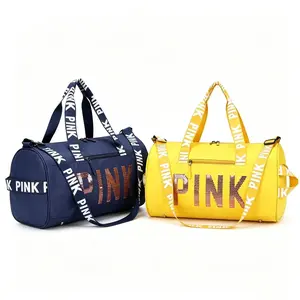 PINK Glitter Sequin Waterproof Tote Bag, Large‑Capacity Sports Gym Bag, Versatile for Travel Daily & Multiple Occasions