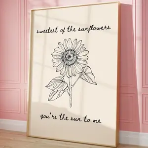 Country Lyrics Wall Art Poster No Frame , Sun to me Lyrics Art, Coastal Cowgirl Poster