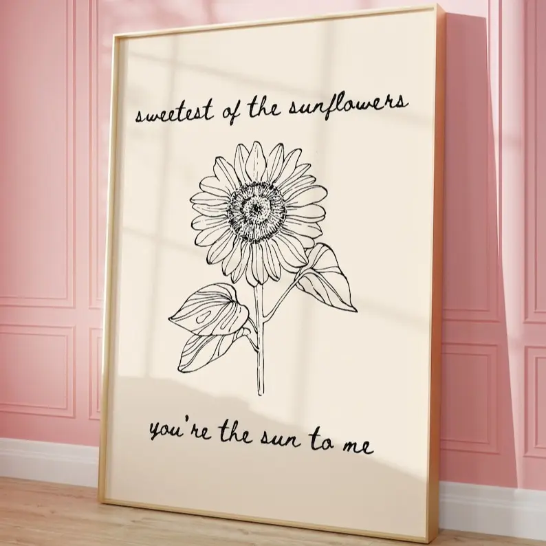 Country Lyrics Wall Art Poster No Frame , Sun to me Lyrics Art, Coastal Cowgirl Poster