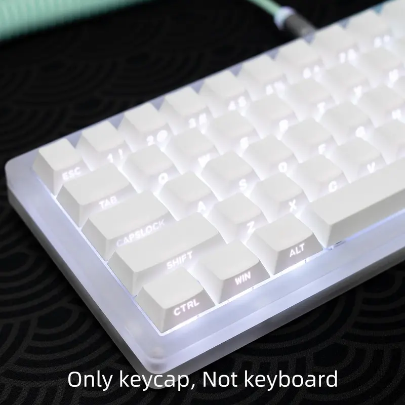 Backlight Keycap, 1 Set Side Engraved Keycap, Keyboard Keycap for 6.25U Space 61 68 75 84 87 98 99 100 104 108 Keyboard