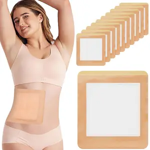 10Pcs Castor Oil Pack Wrap Highly Absorbent 8.7"*7.9" Self-Adhesive Castor Oil Wrap Organic Cotton, No Wash, Easy to Use, Anti-Seepage(Oil Not Included)