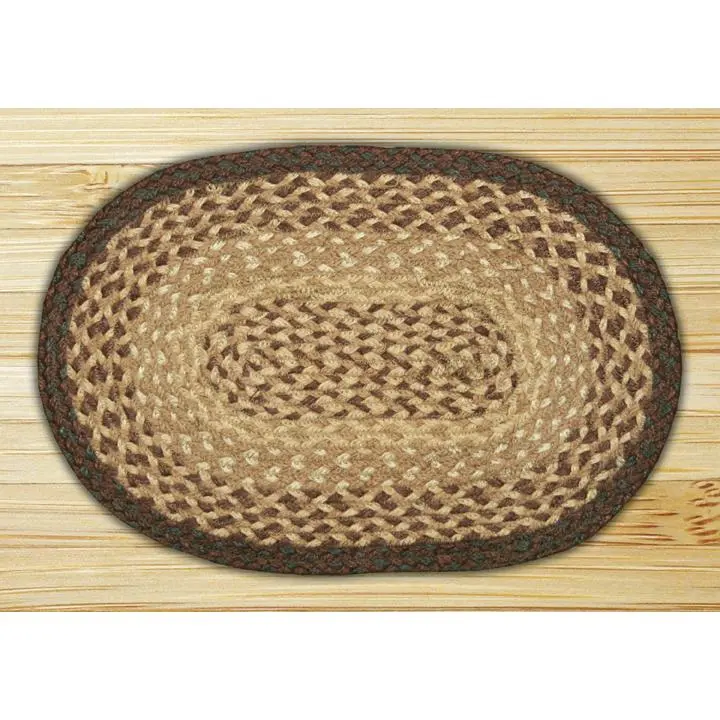 212 MAIN Chocolate-Natural Oval Wooden Kitchen Decorative Placemat - 10"x15" High-Quality Table Mat with Personal Style, Many Designs Available, High-Quality Components