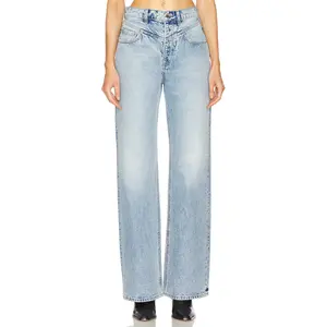 GRLFRND Katya Seamed Loose Wide Leg Jeans in Azusa
