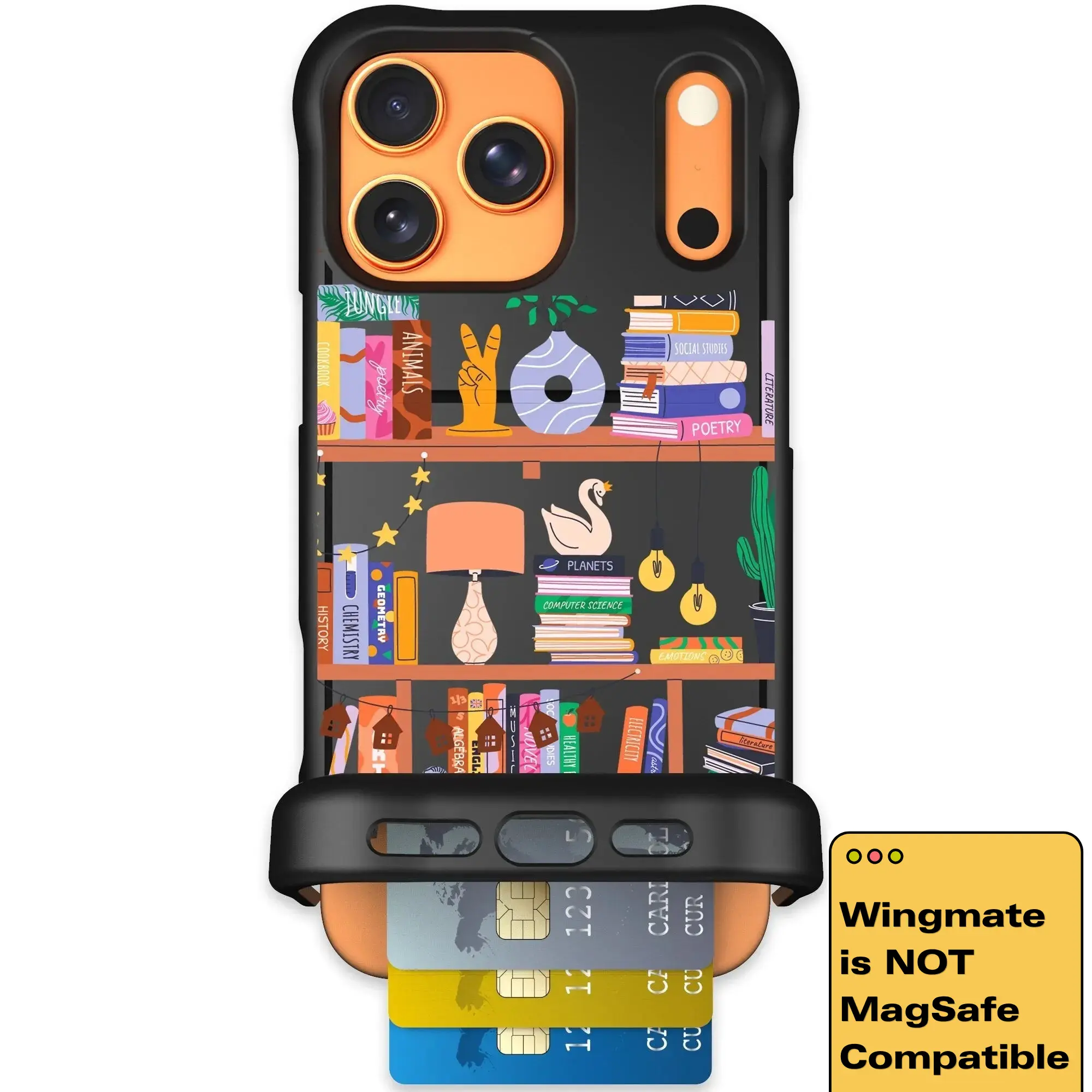 Scooch Wingmate Hidden Wallet Case - Little Library (Not MagSafe Compatible)