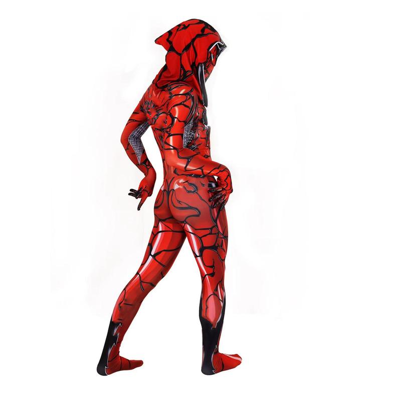 Sexy Ghost Red Spider Costume Gewen Women Halloween Lady Bodysuit with headmask, zipper suit Cosplay Womenswear