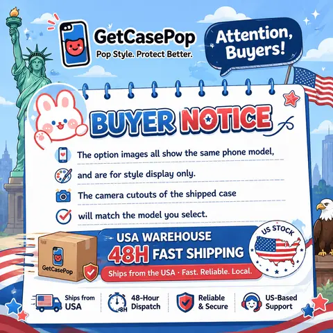 GetCasePop Protector Casing for iPhone 17-11 Pro Max/Plus/Mini & Galaxy S26-S22, Patterned Trendy Design, Precise Fit, Comfortable Grip, Shockproof Slim Lightweight Protection, US Local 3-7 Day Fast Shipping Mobile Accessory