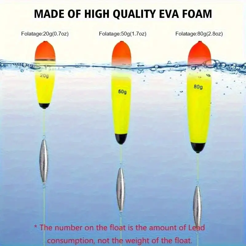 2025 New High Sensitivity Sea Fishing Float - EVA Material, Multi-Color Options (Red/Yellow/Blue/Green/Orange)